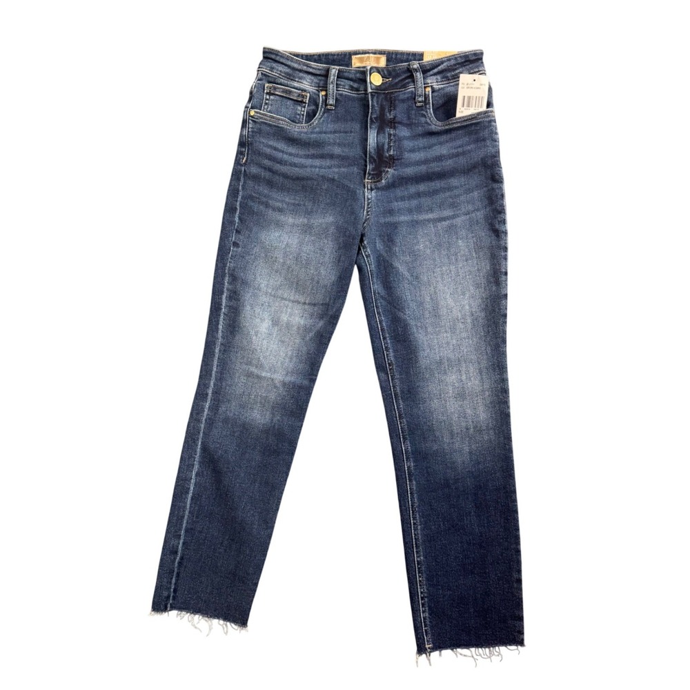 NWT Kut from the Kloth Rachael Fab Ab Mom Jeans Women 2P Blue High Rise Raw Hem‎